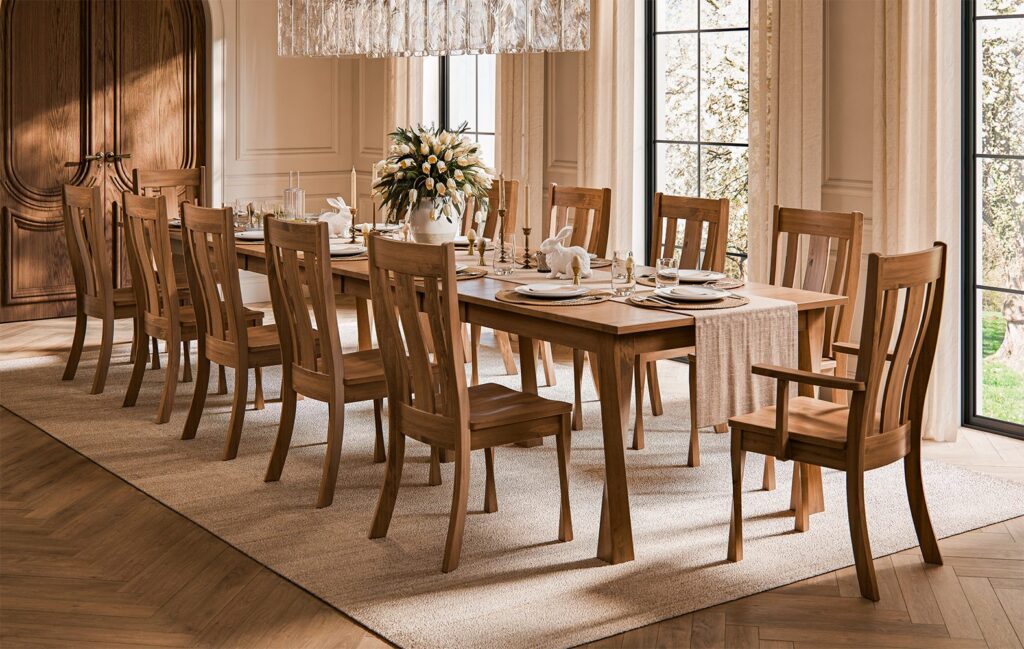 amish made solid wood dining room furniture
