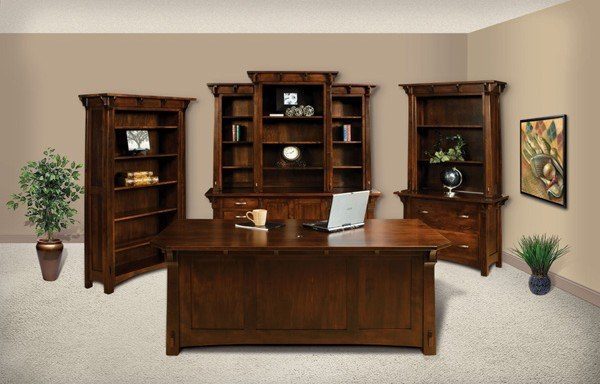 solid wood office furniture in a home 