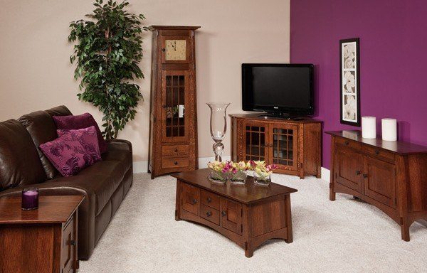 solid wood living room furniture in a home