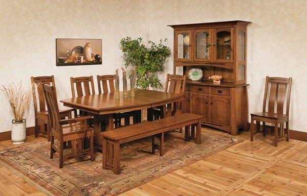 solid wood dining room furniture in a home
